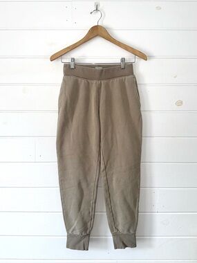 TNA Aritzia Cozy AF Fleece Taupe Cotton Blend Relaxed Boyfriend Joggers XS